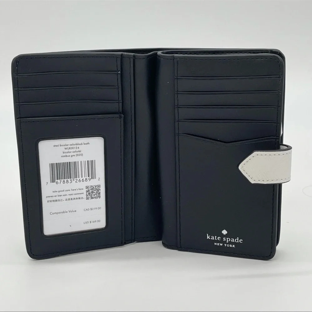 Kate Spade Colorblock Medium Compact Bifold Wallet - Picture 6 of 9